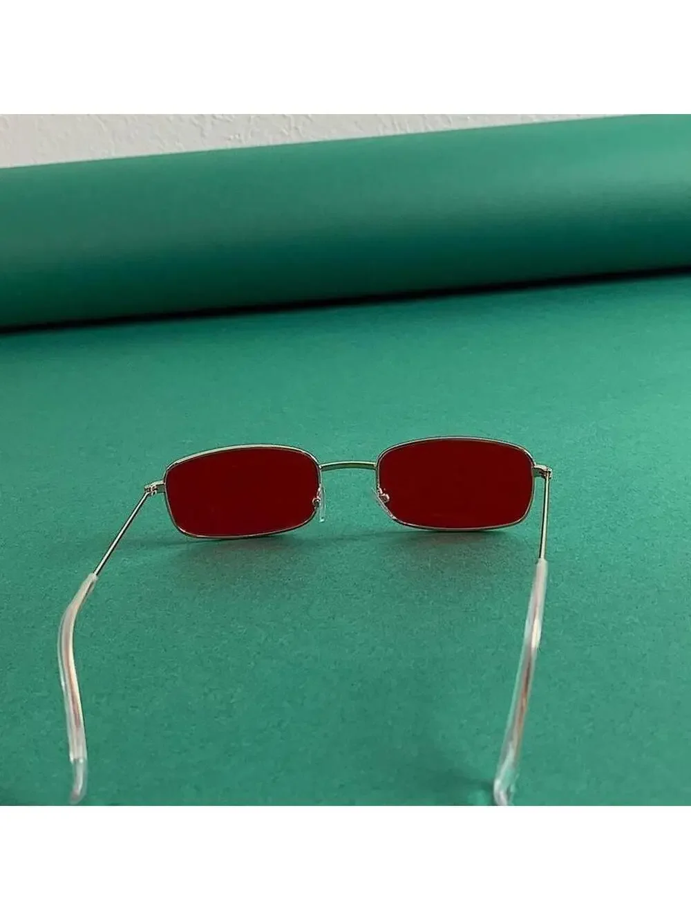 Y2k 90s 2000s vintage unique slim style gold trim sunglasses. Gold trim with